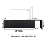 70"-90" Extendable TV Cabinet, Modern Entertainment Center with Storage and Adjustable Shelves, W1435P190369