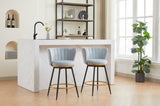 Countereight Bar Stools Set of 2, 360&deg Swivel Upholstered Barstools with Backs and Metal Legs, 93014795