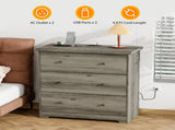 () 3-Drawer Cabinet with Electric Drawers Particleboard Bedside Table with 29446881
