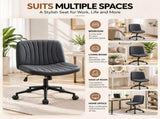 Armless Criss Cross Chair, Adjustable Height Swivel Desk Chair with Rocking Function, Cat Claw 28319133