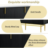 Modern Elegant 4-door Sideboard Gold Metal Handle Buffet Cabinet for Dining Room, Living Room, 38101165