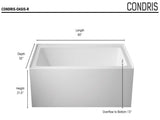 60" x 32" Alcove Bathtub Acrylic Soaking Tub with Integral Apron, Right Drain, Three-Wall T5923P492685