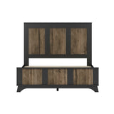 Farmhouse Wooden Platform Full Size Bed, Modern Platform Bed with Wooden Strip Decoration, Plywood WF530905AAB