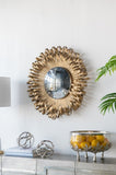 27" in Sunburst Design Wall Mirror Decorative Golden Finish for Entryway, Modern Living room W2078124329