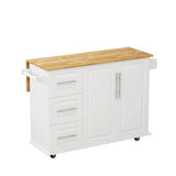 Kitchen Island Cart with 2 Door Cabinet and Three Drawers,43.31 Inch Width with Spice,Towel W75763043