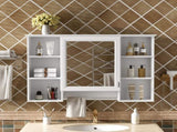 3-in-1 Bathroom Mirror Cabinet, 41-inch Wall Mounted Medicine Cabinet with Adjustable Shelf & Soft N710P358613K