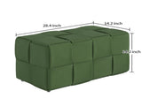 Ottoman Foot Rest Soft and Comfortable Ottoman Square Corduroy Woven Design Sofa Stool Green W3851P453270