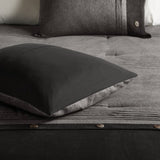 7 Piece Faux Suede Comforter Set Grey Cal King B03596893