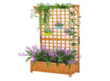 Garden Bed with Trellis, 72 Inch Height Metal Planter Box with Trellis 36622566
