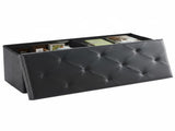 43" Storage Ottoman Foldable Storage Chest, End of Bed Foot Stool with Padded Seat, Bedroom 20547666