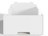 Toddler Floor Bed Frame, Cot Bed for Boys and Girls Ages 3-6, Bear Shape Toddler Bed, White W1580P373252