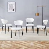 White Minimalist Ergonomic Dining Chair, With A Curved Backrest For Design,Unlocking A W1151P268065