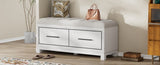 TREXM Shoe Bench with Removable Cushion, Entryway Bench with Hidden Storage for Living Room, N715P233804K