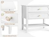 Wood Nightstand End Side Table with 2 Drawer for Living Room, Bedroom 64916799