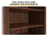 8-Tier Arched Dome Display Rack Particleboard Melamine-Faced Bookshelf 15.75*11.81*70in Walnut 72184045