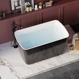49'' x 28'' Acrylic Freestanding Soaking Bathtub, Square-shape Japanese Soaking Hot Tub, Sit-In W1573P170472