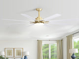 66 Inch Low Profile ABS Ceiling Fan with Dimmable Lights and Smart Remote Control 6 Speed Reversible W934P152241