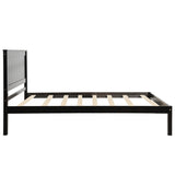 ZNTS Platform Bed Frame with Headboard, Wood Slat Support, No Box Spring Needed,Twin, Espresso 88909316