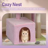 27.5in Cat Tree, Multi-level Cat Tower with Cat Scratching Post and Pad, Cozy Cat Condo, Padded Top 73326498