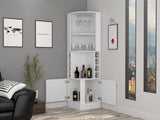 Syrah Corner Bar Cabinet, Two External Shelves White B070102687