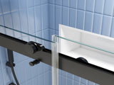 Bypass shower door, sliding door,soft close system, with 5/16" tempered glass and Matted black W2122P225214