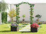 2-in-1 Garden Arch with Planter Boxes - Self-Watering System, 8 Lockable Wheels & PE-Coated Metal 96330301