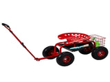Rolling Garden Work Seat with Wheels, Garden Scooter with 360 Degree Swivel Seat Extendable Handle 72863144