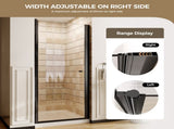 34-34.8" W x 72" H Matte Black Frameless Pivot Shower Door, 1/4" Clear SGCC Tempered Glass, T5595P465574