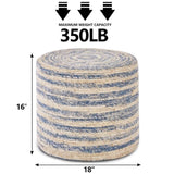 Round Pouf Ottoman Natural Seagrass Pouf Footrest, Foot Stool for Bedroom Living Room Accent 40834901