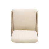 Arizona 25.5" Solid Ash Wood Upholstered Counter Stool with Rope Detail, Crme de la Crme White B2719P238401
