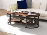 2-Tier Coffee Table with Metal Frame, 1005045 cm Robot Vacuum Friendly Accent Table, 88 lbs 18288124