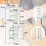 Corner Storage Cabinet, 63.3" Tall Freestanding Bookcase with Doors & Adjustable Shelves, 5-Tier 54814109