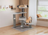 37" tall Cat Stairs with Scratching Mats - 3-Tier Perches, Spring Ball & Dangling Toys for Cats 86592329