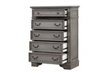 Grace Traditional Style 5-Drawer Chest Made with wood in Rustic Gray B00978932