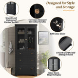 70.1" Modern High Freestanding Tall Bathroom Cabinet with 2 Adjustable Shelves, 3 Drawers, Soft N729P271979B