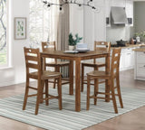 Counter Height 5pc Dining Set Walnut Finish Table and 4 Counter Height Chairs Wooden Kitchen Dining B011P168514