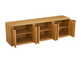 67-inch modern wavy sideboard, curved contour design storage cabinet, 6-door cabinet with storage W1162P339092
