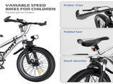 24" Kids Mountain Bike for Boys and Girls Ages 7-12 - 7-Speed Gears, Dual Disc Brakes, Shock 00913964