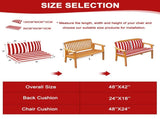 Outdoor Loveseat Cushion Set, 48 x 24 inch, Water Repellent Patio Furniture Cushions Replacement 03722112
