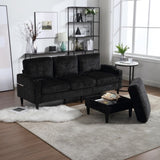 UNITED WE WIN Sofa for three, solid wood frame, Chenille fabric, side pocket, with two cup holders, W1568142742