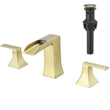 Bathroom Faucets for Sink 3 Hole Nickel Gold 8 inch Widespread Bathroom Sink Faucet with Pop Up W1932P181974