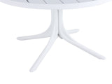 Summer - Modern White Round Plastic Table 36 Inch Indoor/Outdoor Dining Table & Coffee Table, W3450P323346