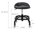 Rolling Padded Shop Seat with Wheels, Adjustable Height Mechanic Stool for Garage, Workshop, Home W465P327703