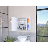 Minsk Medicine Cabinet, Mirror, Two External Shelves, Single Door Cabinet, Three Interior Shelves B128P148749