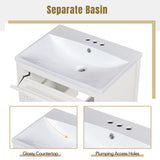 24'' Vanity with Top Sink, Modern Storage Cabinet with 2 Drawers, Single Sink N710P182935K