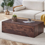 39.3*23.6*12 Inch Walnut Wood Grain MDF Coffee Table - Luxurious Design, Perfect Living Room W1151P231619