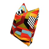 La Broderie 20" Square Embroidered Throw Pillow & Feather Down Insert, Colorpop Multicolored B2719P238139