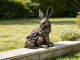 22'' Tall Mother Hare & Baby Cuddling Garden Statue, Vintage Wildlife Sculpture Decor for Walkway W5709P565681