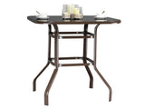 Wrought Iron Glass High Bar Table Patio Bar Table Brown 75817084
