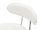 Round Shape Adjustable Salon Stool with Back and Line White 46930452